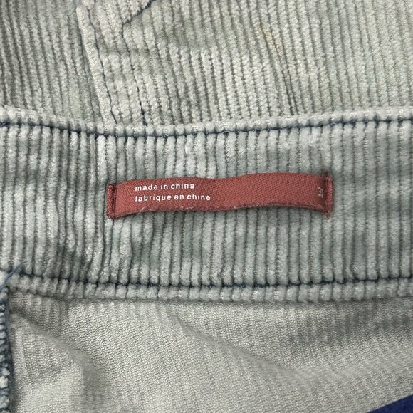 Anthropologie Pilcro 30 The Icon Mid-Rise Corduroy Chop Pocket Flare Jeans Green - Picture 14 of 16